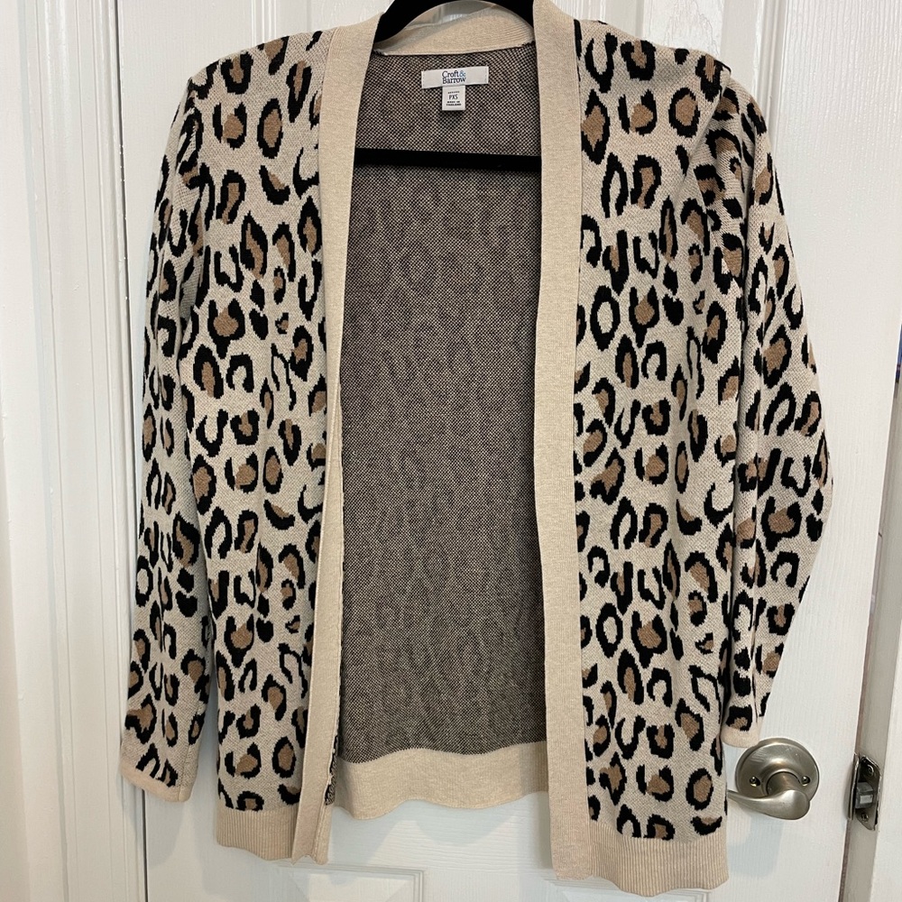 Croft & Barrow | Leopard Print Cardigan Size XSP